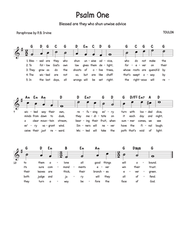 Score for ”Psalm 1”