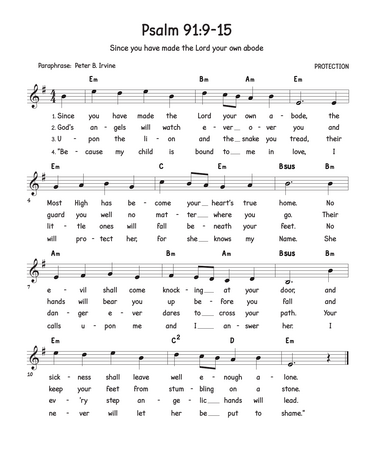 Score for ”Psalm 91:9-15”